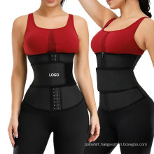 in stock custom logo fitness Slimming women 3 Rows Hooks Trimmers Latex Waist Trainer trimmer